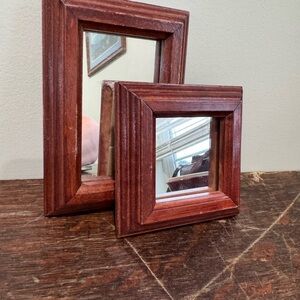 Set of Wooden Framed Mirrors